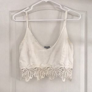Lace detail crop top